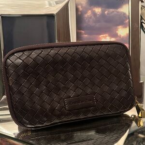 CHRISTOPHER KON WOVEN LEATHER CLUTCH WALLET